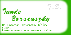 tunde borsenszky business card